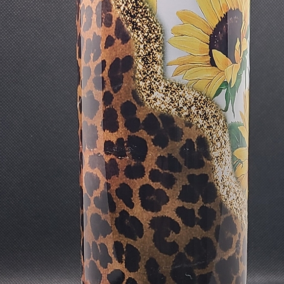 Sunflower and Leopard Print 30 ounce Insulated Tumbler - Picture 2 of 9